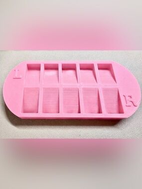 Pink 3D Printed Nail Sorting Tray - 10 L/R slots - FREE Nail Saver Can Opener